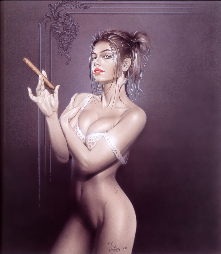 Рисованные эротические девушки