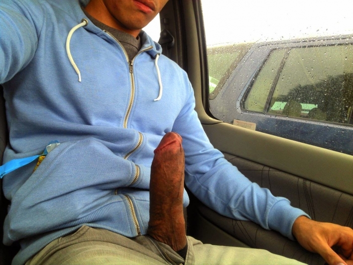 Член из штанов в машине